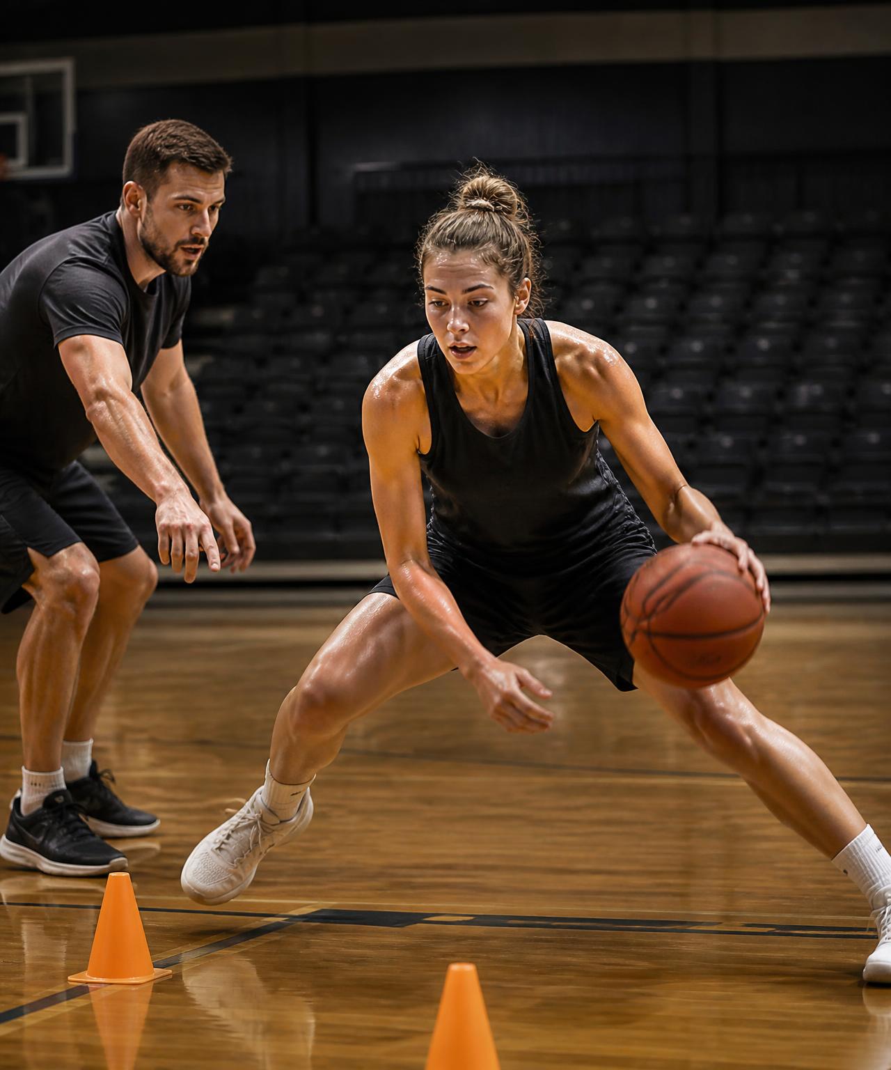 Basketball athlete in the prepare phase